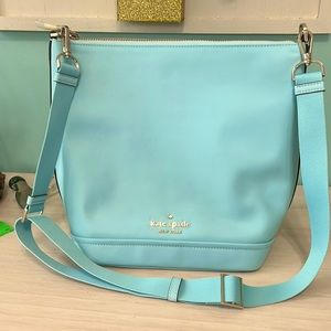 NWOT Kate Spade purse Hobo style, nylon fabric, Robin egg blue color.